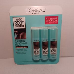 3 Pack of L'Oreal Paris Magic Root Cover Up Spray Medium Brown -2.0 oz each-NEW